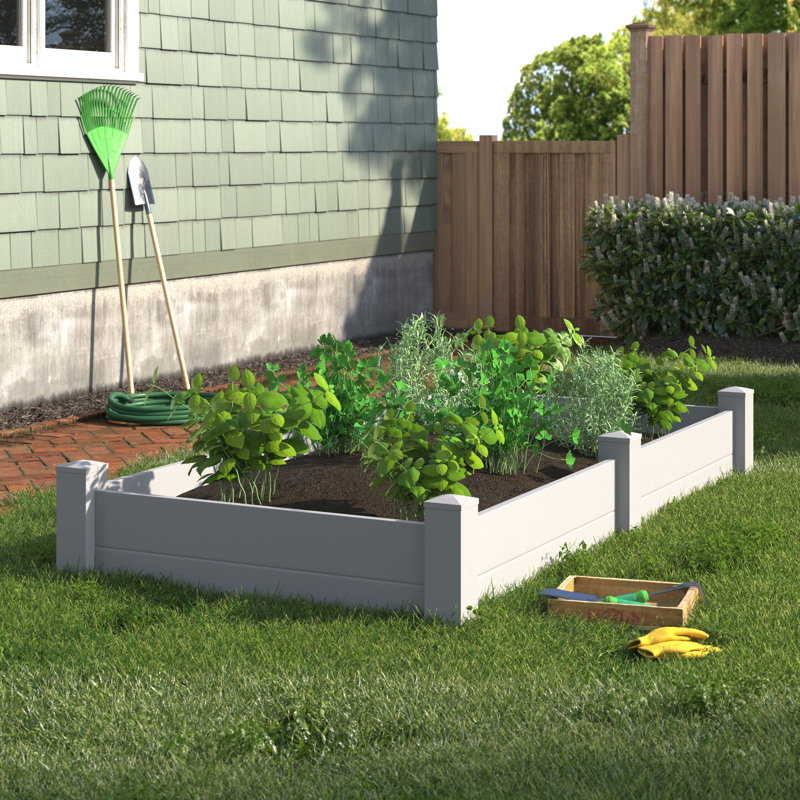 Lit de jardin surélevé en plastique Lonara, H 11 po x l 96 po x P 45 po