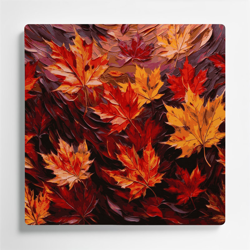 «Botanical Maple Leaves», art mural en métal noir, H 12 po x l 12 po