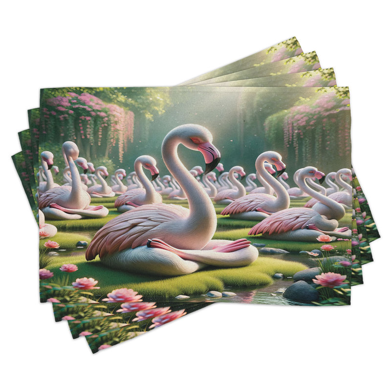 Ensemble de 4 napperons Ambesonne Flamingo