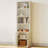 Marlon Storage Bookcase with Adjustable Shelves and Door,Storage Cabinet for Home Office, Living Room,White-1750530412