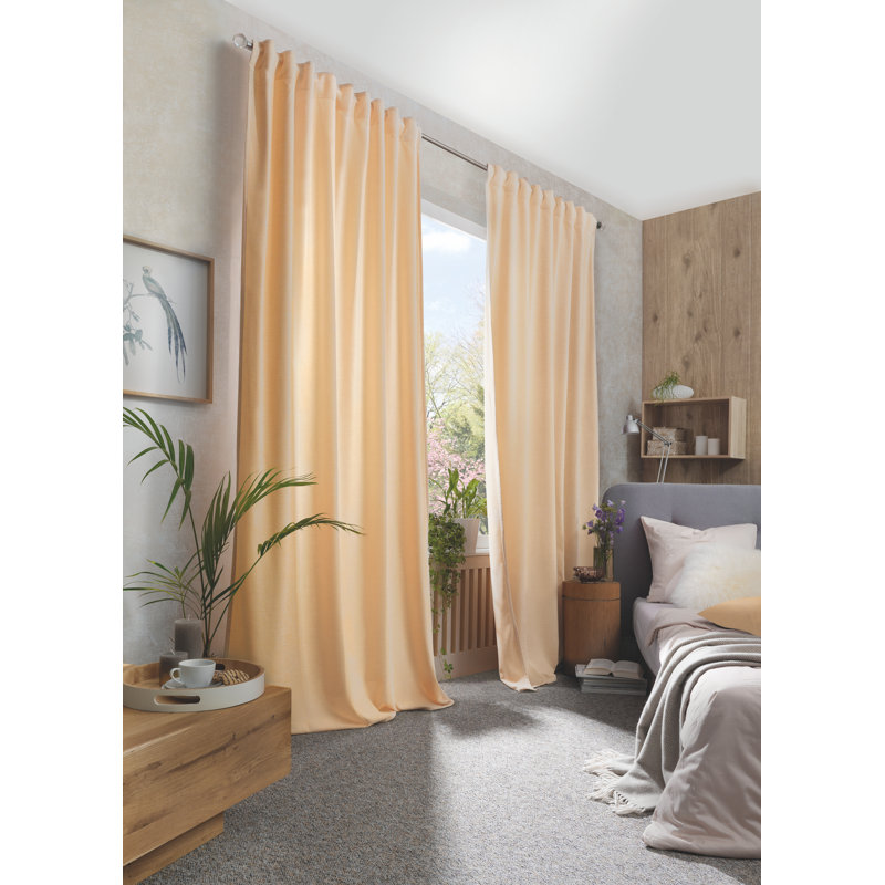 Sriniketh Room Darkening Curtain Single Panel, Cream coloured