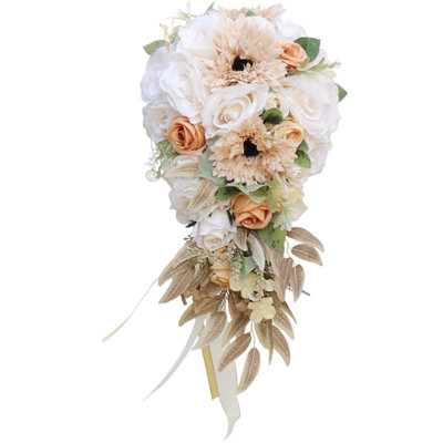 Bride Wedding Bouquets Cascading Bouquet for Bride Wedding Artificial Flowers Romantic Rustic Wedding Bouquet Wedding Decorations Photobooth Props