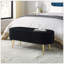 Banc de rangement repose-pieds ovale avec pieds en métal-129506391