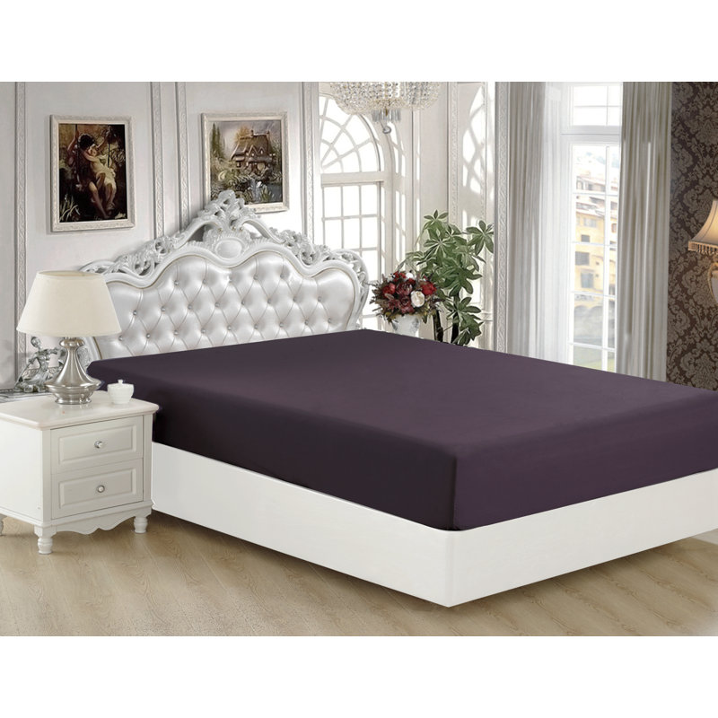 Drap de Marina, Drap-housse pour lit double, Aubergine