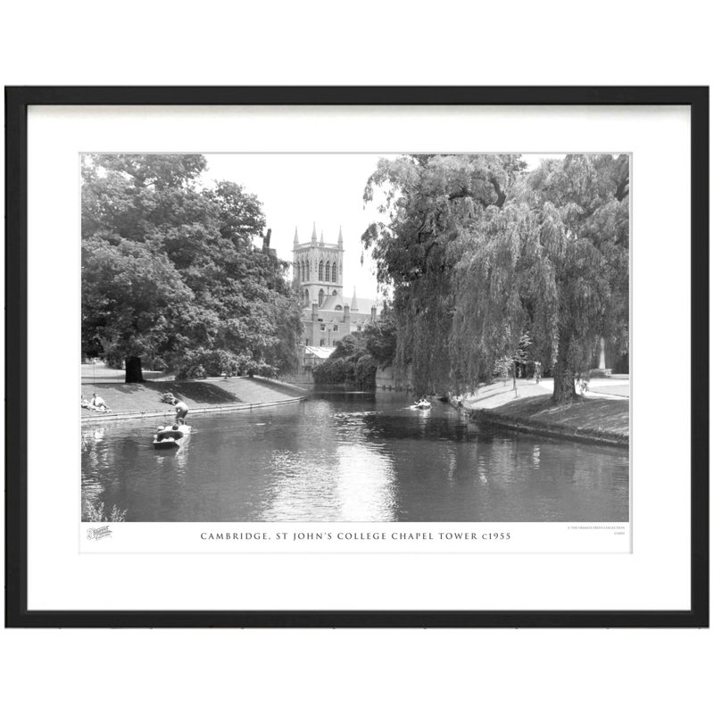Cambridge, St John's College Chapel Tower C1955 1 Piece Single Picture Frame Wall Art, 40cm H x 50cm W x 2.3cm D