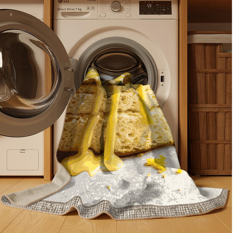 Tapis lavable au citron, Rectangle 5 pi x 7 pi