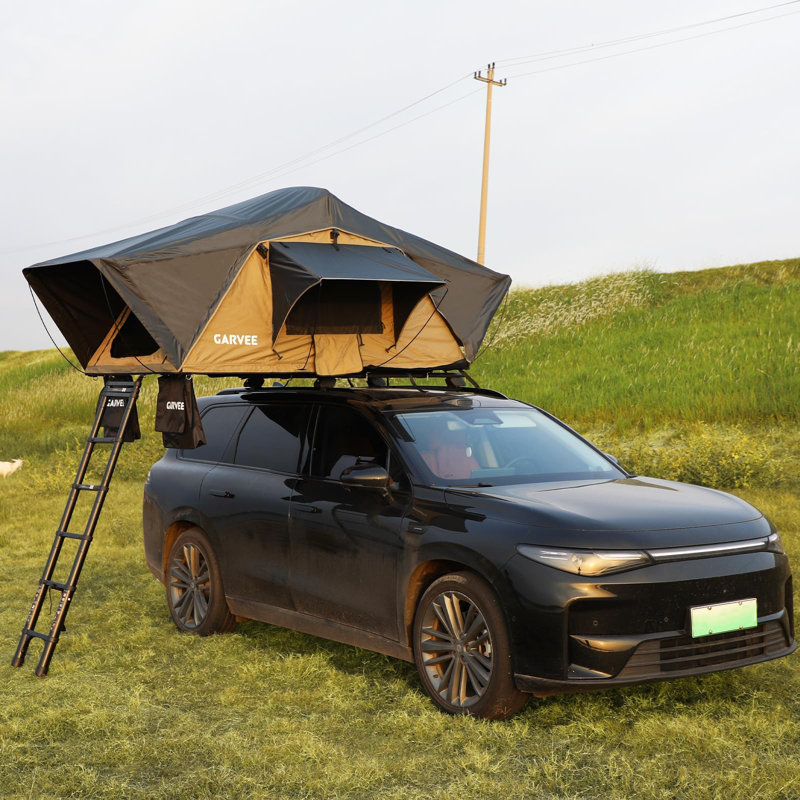 Tente de toit à toit souple et facile à installer avec échelle télescopique et éclairage à DEL résistant aux rayons UV 4 saisons