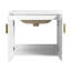 Lavabo de salle de bain mural, 24 po. Pour petites salles de bain, blanc brillant. Style moderne avec armoires à porte à fermeture en douceur. Bassin en céramique, exquis. Poignées en métal. Fabrication en contreplaqué, -. Assemblage-1411653126-1411653120