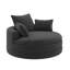 Fauteuil demi-tonneau moderne avec accoudoirs rembourrés en velours côtelé-940220801