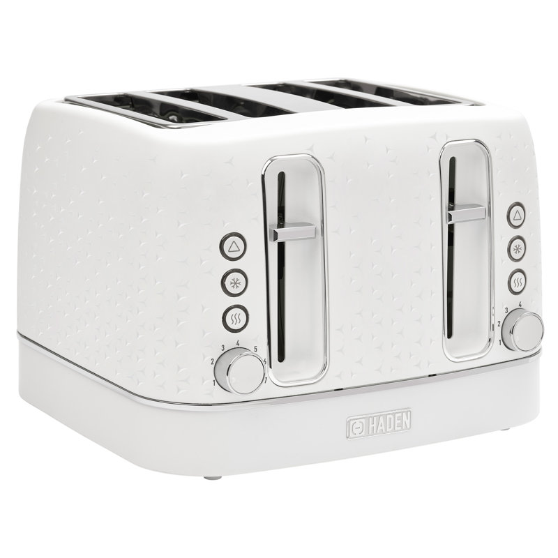 HADEN Starbeck 4-Slice Wide Slot Toaster, White