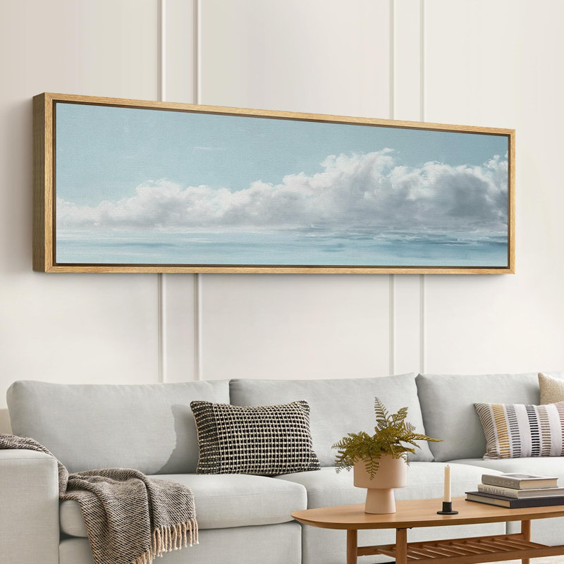 «Cumulus Skies Expansive Cloudscape Over Calm Sea», reproduction sur toile, H 20 po x l 60 po, Naturel