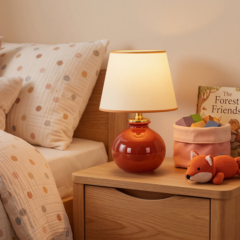 15.2’’ Modern Ceramic Table Lamp, Orange