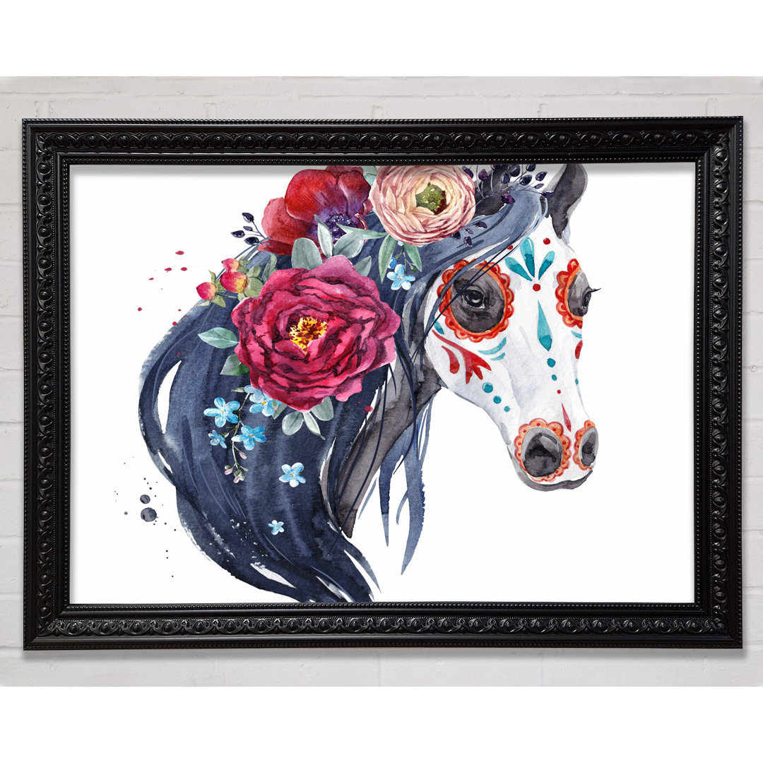 Day Of The Dead Horse - Einzelner Bilderrahmen Kunstdrucke