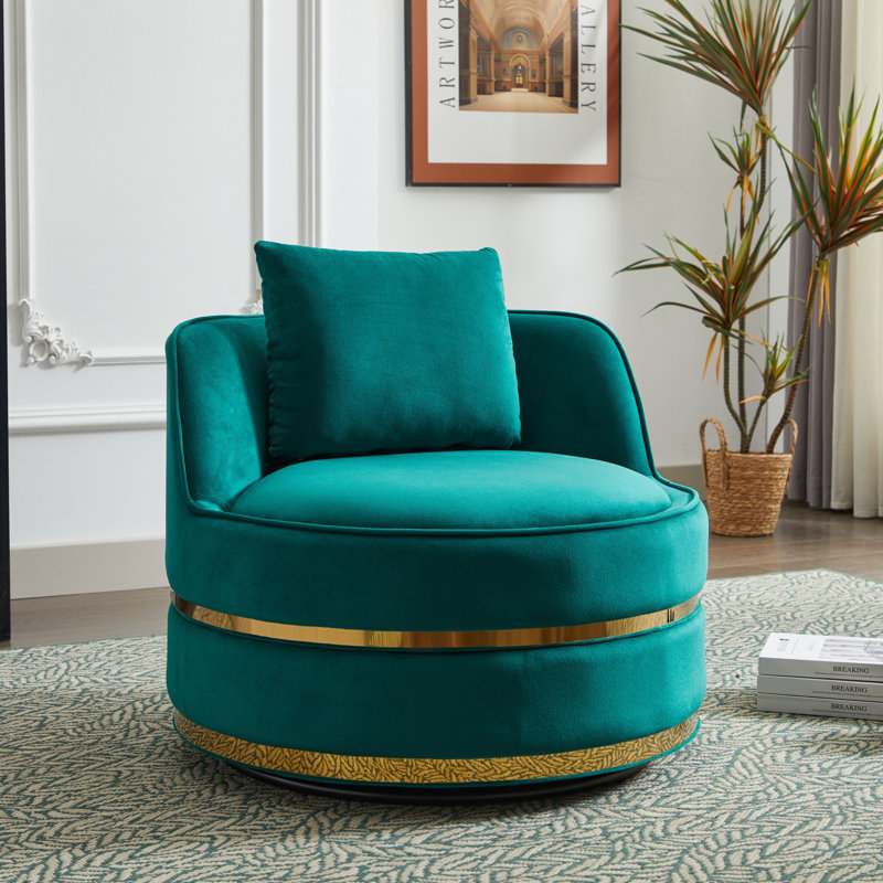 Fauteuil pivotant, fauteuil d'appoint pivotant à 360 °, fauteuil demi-tonneau pour chambre à coucher (fauteuil d'appoint)