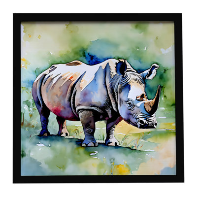 Rhinoceros Framed Metal Print