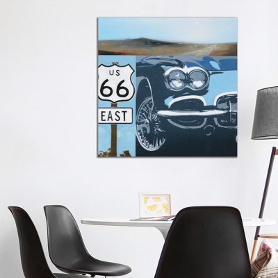 Route 66-A 1 Piece Wrapped Canvas Painting