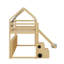 Lit mezzanine simple en bois avec tente-1054561667