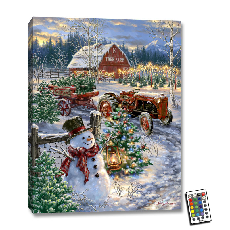 Christmas Tree Farm 18x24 Fully Illuminated ColorChange LED Print