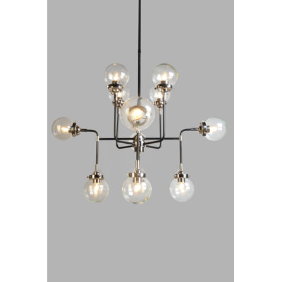 Barbee 12 - Light Dimmable Sputnik Modern Linear Chandelier