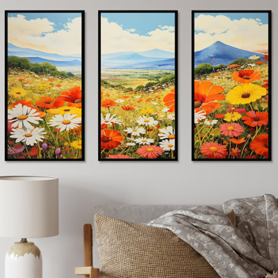 Ensemble de salon Wildflowers Charm In Mountain Scenery I - Wildflowers Wall Art