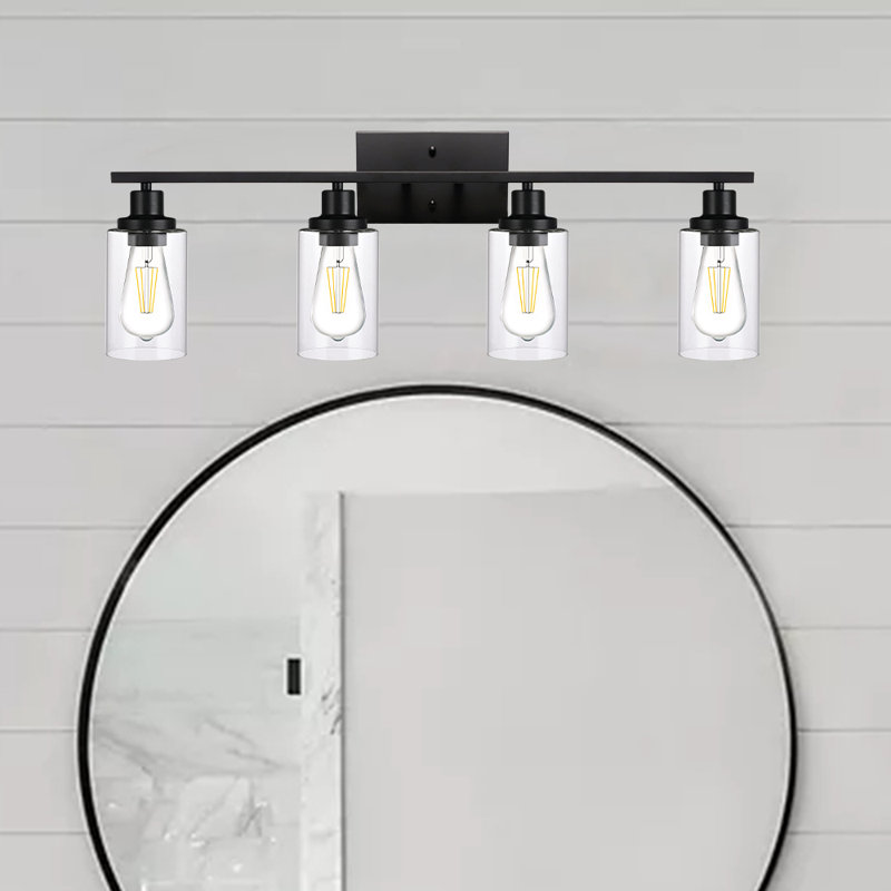 Éclairage pour salle de bain 4 lumières à intensité variable Stevie, Noir