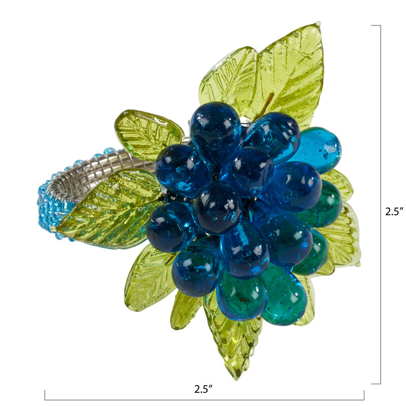 Rond de serviette perlé, Aigue-marine