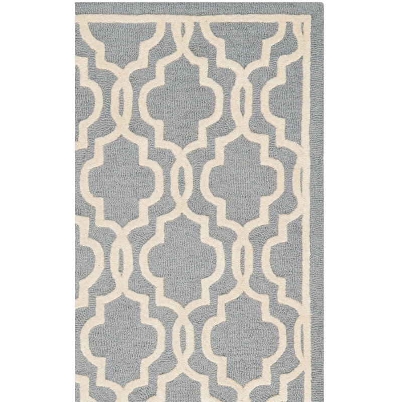 Cannen Hand Tufted Wool Geometric Rug, Square 6'