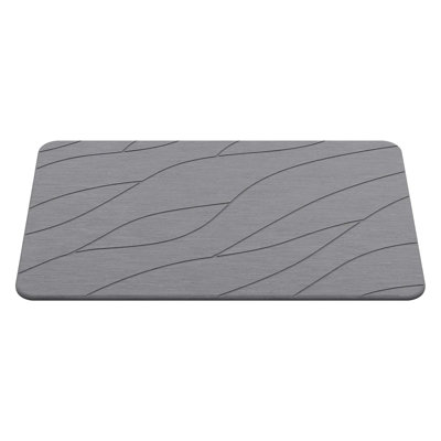 Quick Drying Stone Bath Mat – Non Slip, Super Absorbent Diatomaceous Earth, 23.6" X 15.4", Dark Grey, Bathroom Use