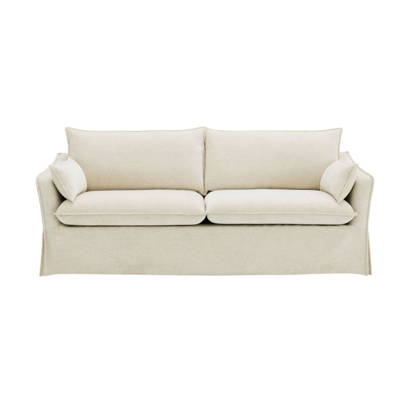 Shane Beige Linen Sofa W/2 Pillows