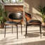 Ensemble de 2 chaises de salle à manger en cuir courbé l 20,47 po x P 21,65 po x H 29,92 po Moon River