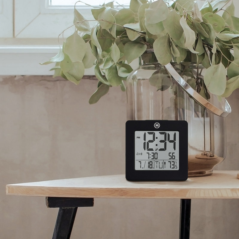 Digital Electric Tabletop Clock with Alarm, Black