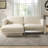 Annalise Leather 80" Left Chaise Sofa, Cream-753842727