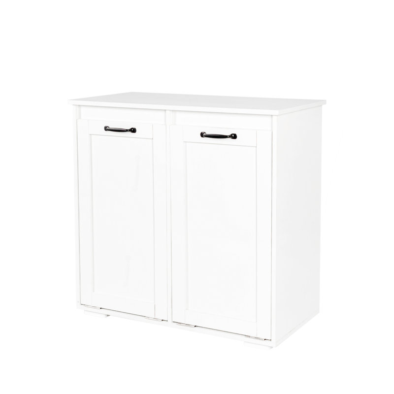 Armoire de buanderie avec sections et poignées divisées pour faciliter le tri et le rangement