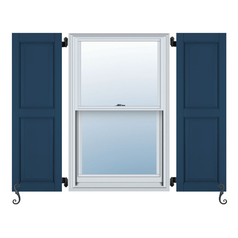 Atlantic Raised Panel Shutters, Tempest Blue, 15", 24"