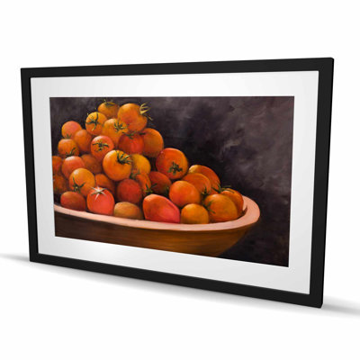 Bol de tomates cerise | Reproduction encadrée contemporaine