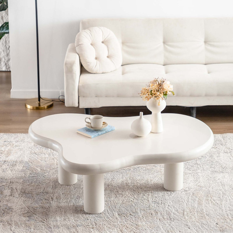 Table basse moderne, Beige, H 15,75 po x L 39,37 po x l 27,56 po