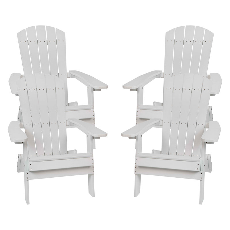 Chaise Adirondack pliante en résine Balasi, Blanc