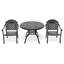 Table et chaise de patio en fonte d'aluminium avec coussins d'eau, meubles de salle à manger à structure noire, empilables toutes saisons-1336642714