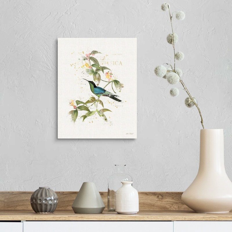 Colibri coloré, art mural sur toile IV, H 14 po x l 11 po x P 1 po, Toile tendue