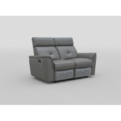 Canapé deux places gris foncé 1058 avec fauteuil inclinable manuel
