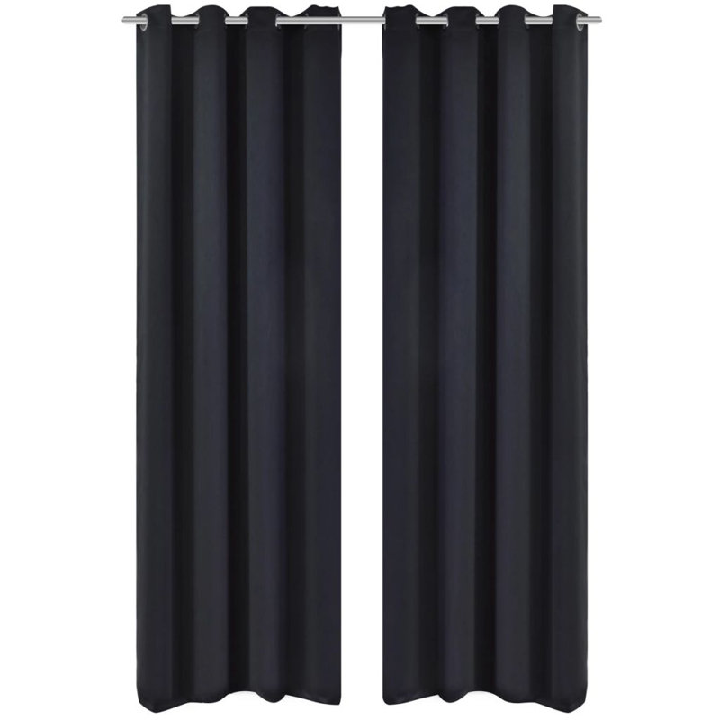 Bacall Blackout Curtain Single Panel, Black