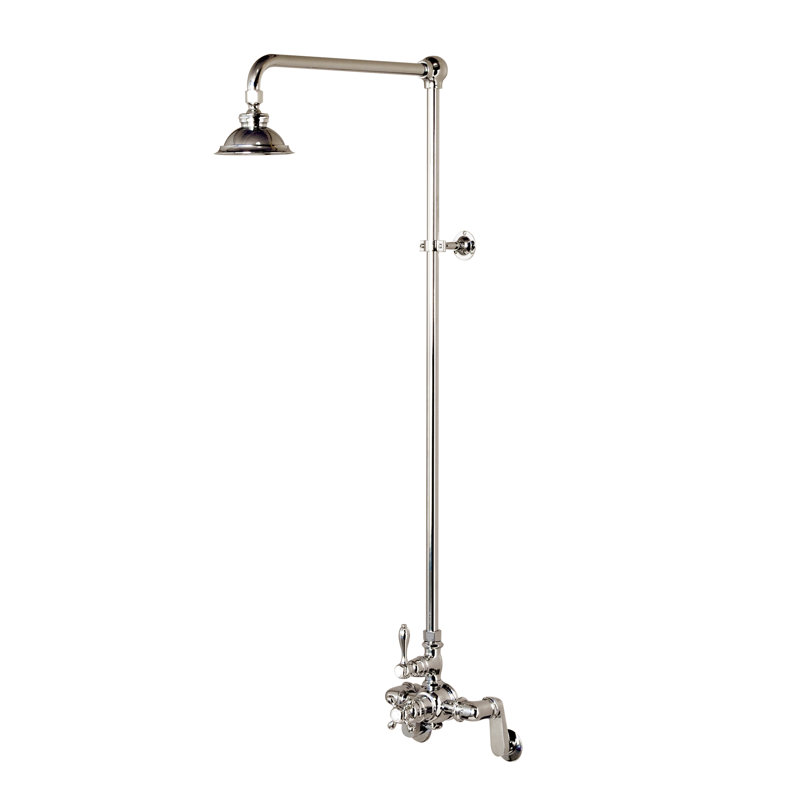Système de douche thermostatique exposé (P1130) par Strom Living, Nickel mat