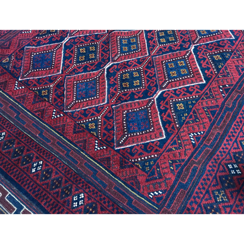 Hand-Knotted High-Quality Red and Purple Area Rug