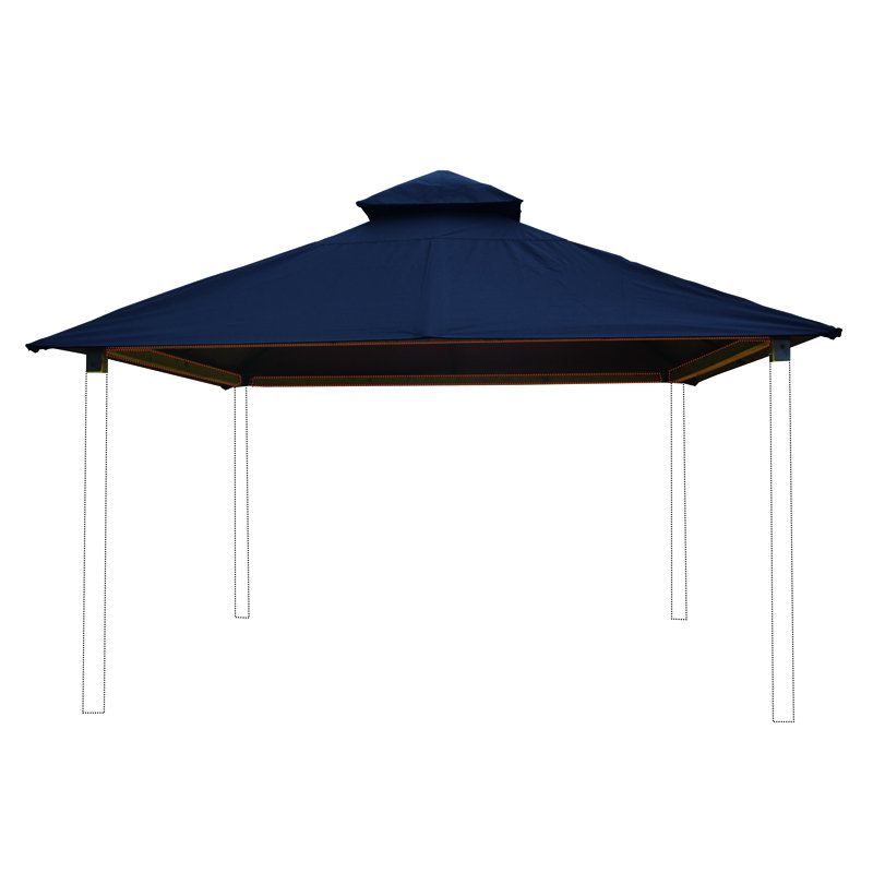 Roof Framing And Mounting 12 Ft. W x 12 Ft. D Solid Wood Gazebo, Steel Blue, 141.5" H x 144" W x 144" D