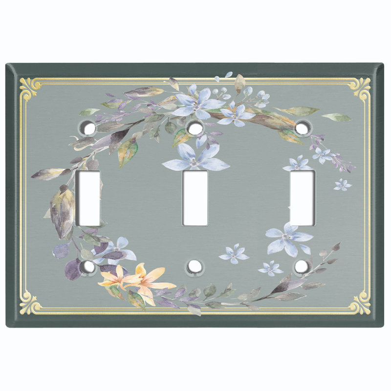 Patterned 3 - Gang Toggle Light Switch Standard Wall Plate