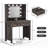 Vanity Desk With Mirror And Lights 31.5" W Farmhouse Makeup Vanity Desk With Charging Station And 2 Drawers & Shelves 3 Color Modes Adjustable, Stool Not Included-1832285631