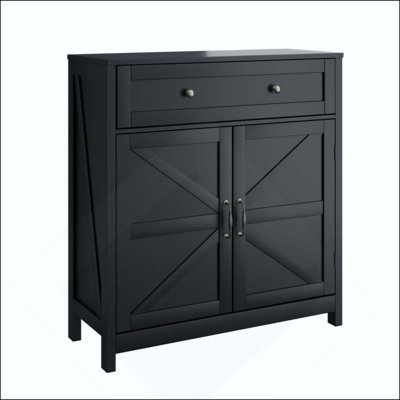 Kitchen Sideboard Buffet Cabinet,Farmhouse Storage Cabinet With Drawer And Adjustable Shelf,Barn Door Accent Cabinet For Kitchen,Dining Room,Entryway