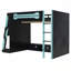 Lit mezzanine en bois avec tablettes multiples de rangement et éclairage RVB-2013282708