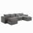 6 - Piece Upholstered Gray Chenille Modular Sectional Sofa with Removable Ottoman– Fully Compressed, No Assembly Required-293260423