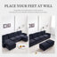 Canapé modulaire en tissu d'ameublement en velours côtelé 4 places avec 2 repose-pieds, noir